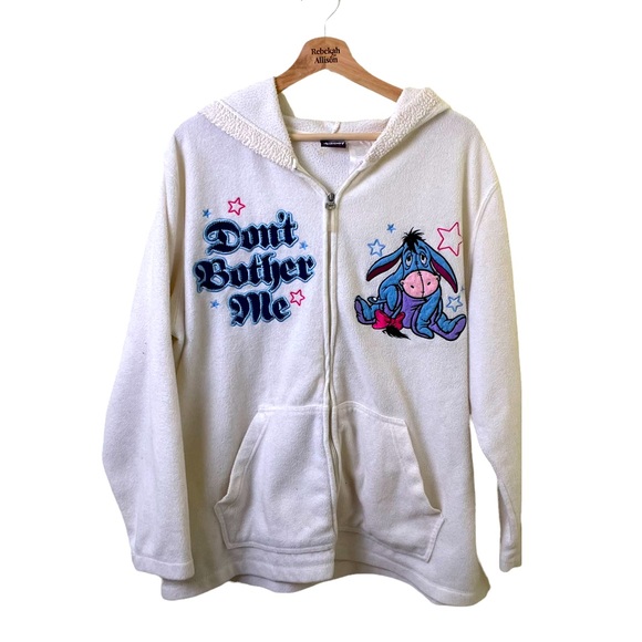 Vintage Disney’s Winnie the Pooh Eeyore Fleece Zip-Up Sweatshirt in 3X - Picture 1 of 6